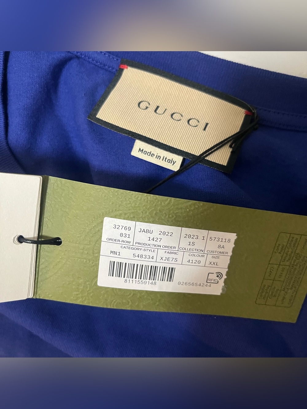 Gucci $690 GG Abstract Logo Cotton Jersey Tee Shirt - Picture 5 of 11